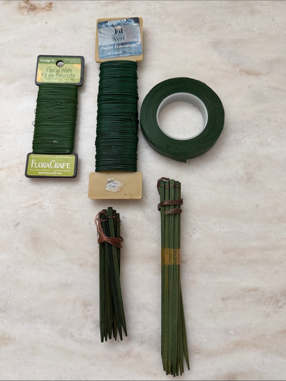 Floral wire , tape & picks